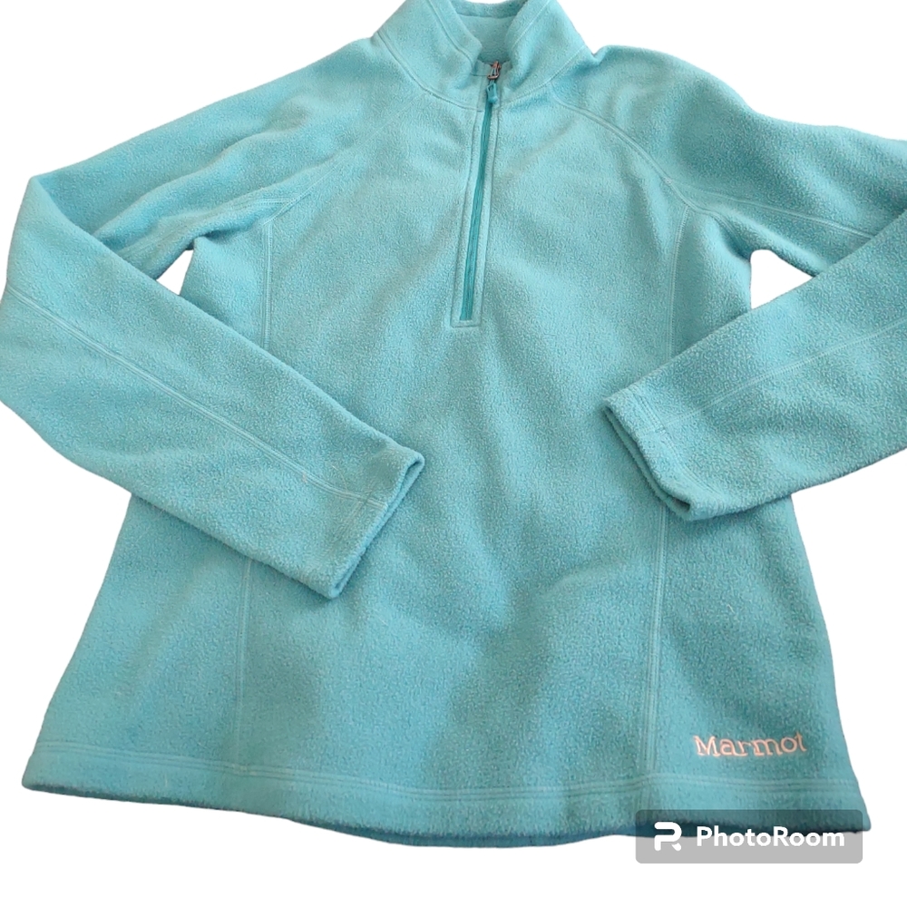 Marmot Teal‎ fleece quarter zip pullover jacket Size XS